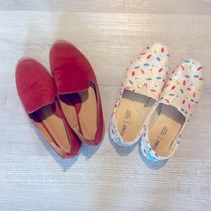 Comfortable flats, Toms, multicolored & red